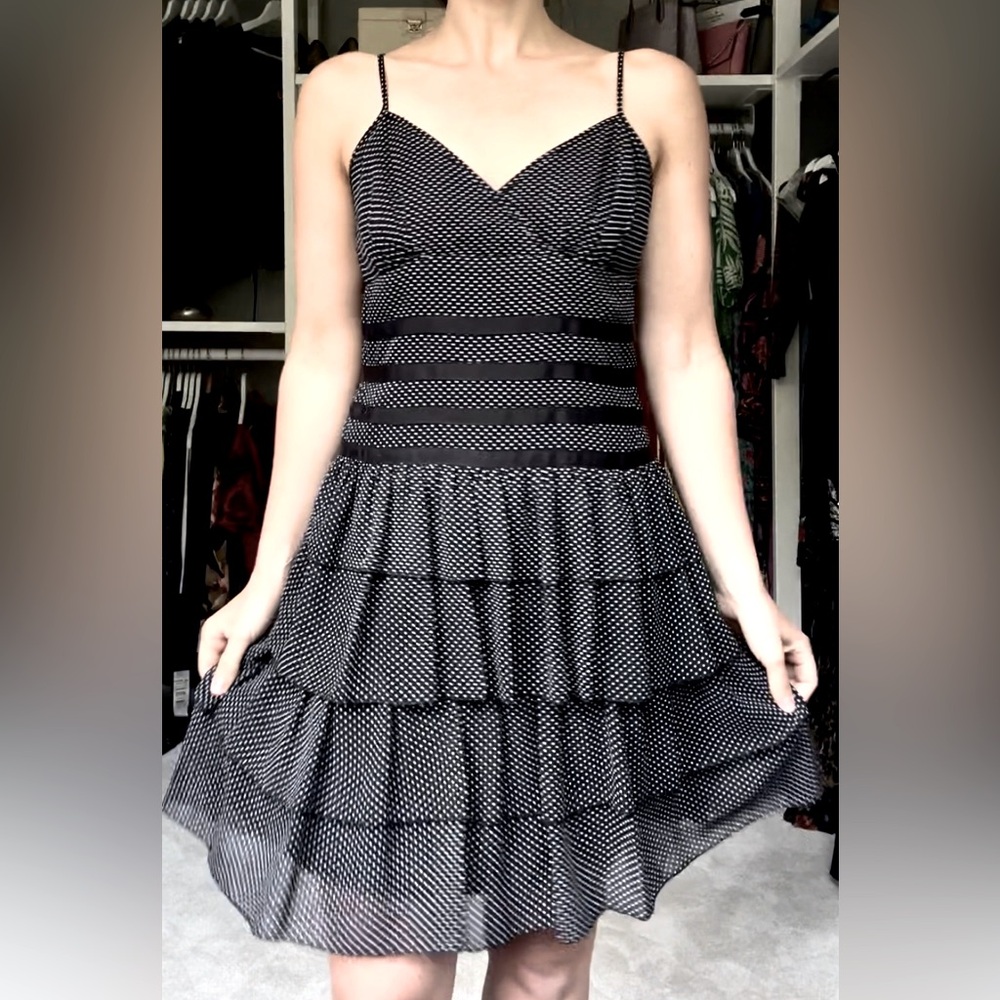 Polka Dot Pleated Fit and Flare Dress